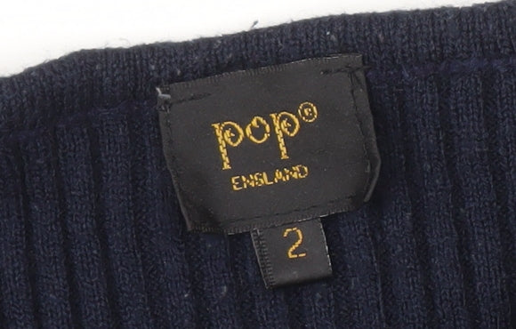 Womens UK Size 2 POP Blue Pullover Jumper