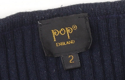 Womens UK Size 2 POP Blue Pullover Jumper