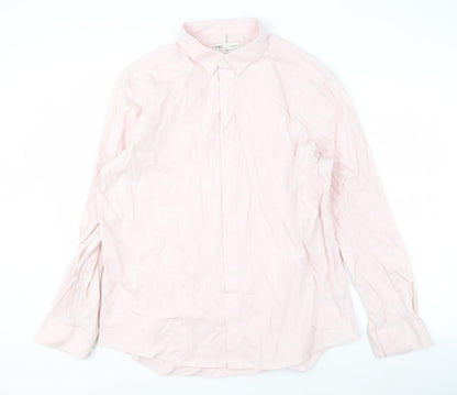 Marks and Spencer Men's Pink 2XL Slim Fit Shirt