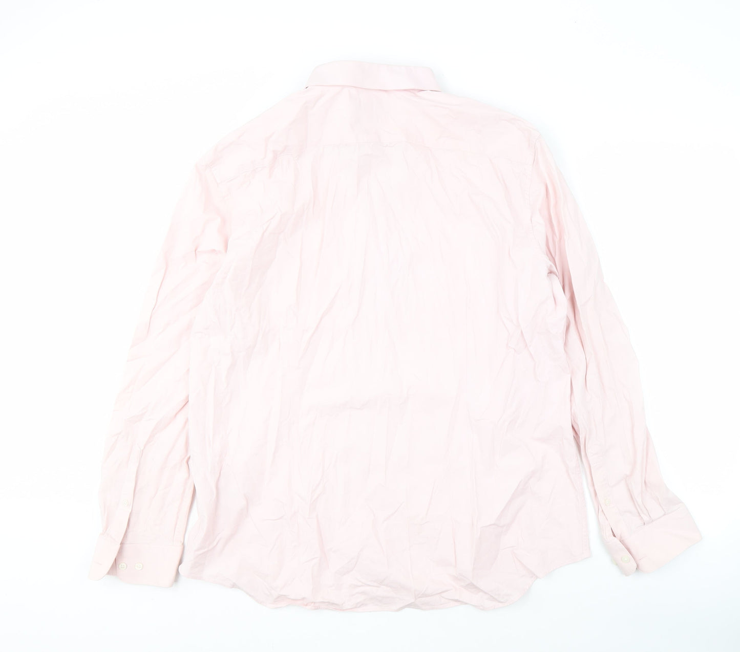 Marks and Spencer Men's Pink 2XL Slim Fit Shirt