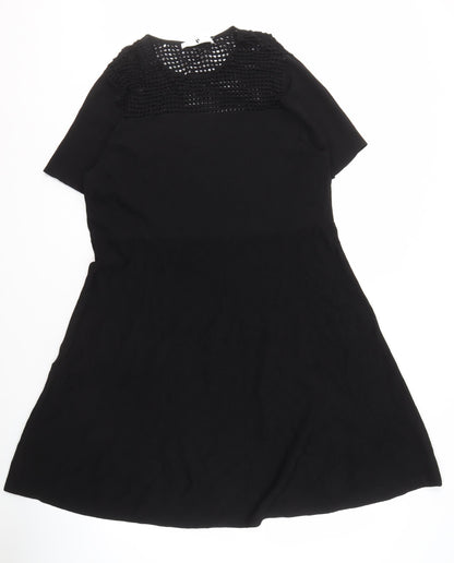 Very Women's Black Crochet Accents Dress Size 8