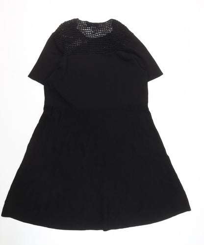 Very Women's Black Crochet Accents Dress Size 8