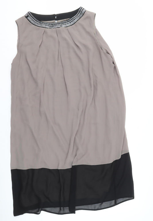 Women's Grey Colourblock Sleeveless Dress - Size 24