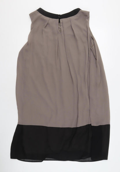 Women's Grey Colourblock Sleeveless Dress - Size 24