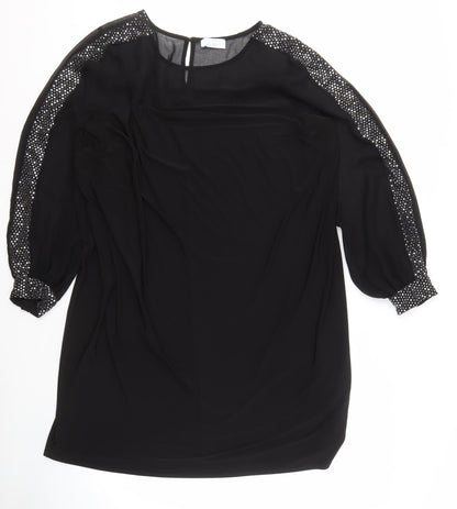 Yours Black Long Sleeve Beaded Women's Plus Size Dress