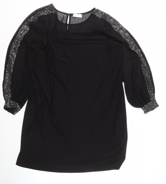 Yours Black Long Sleeve Beaded Women's Plus Size Dress