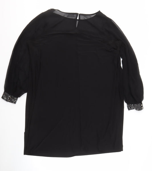 Yours Black Long Sleeve Beaded Women's Plus Size Dress