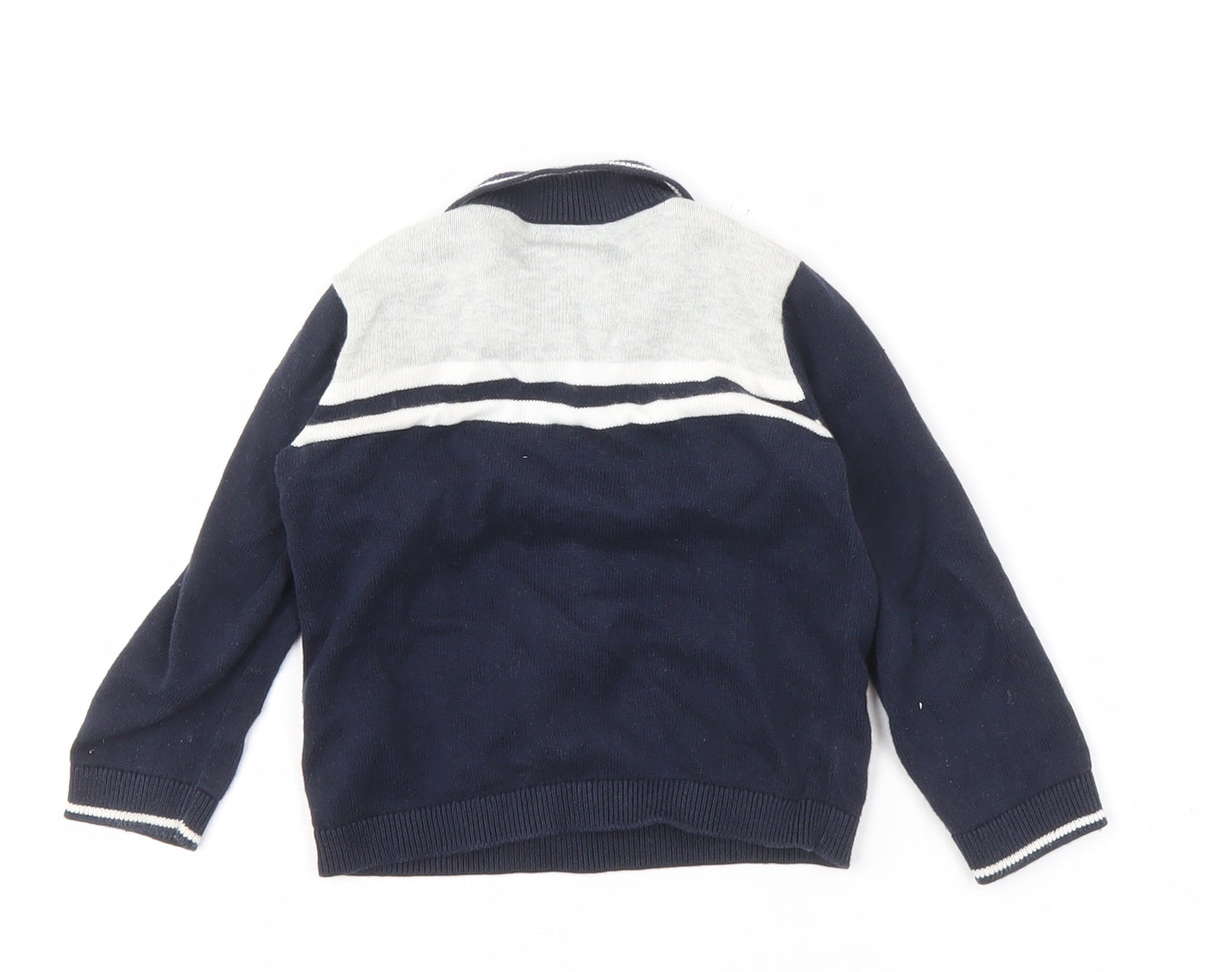 Mamas & Papas Unisex Blue 12-18M Collared Cotton Jumper