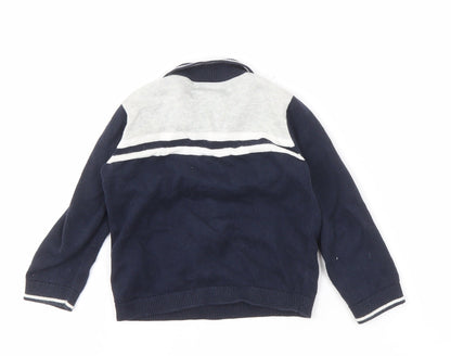 Mamas & Papas Unisex Blue 12-18M Collared Cotton Jumper
