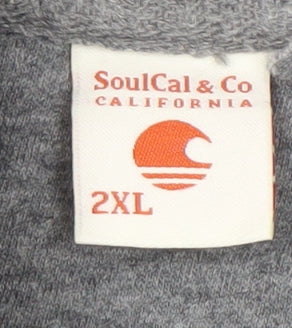 Mens UK Size 2XL SoulCal & Co Grey Pullover Hoodie