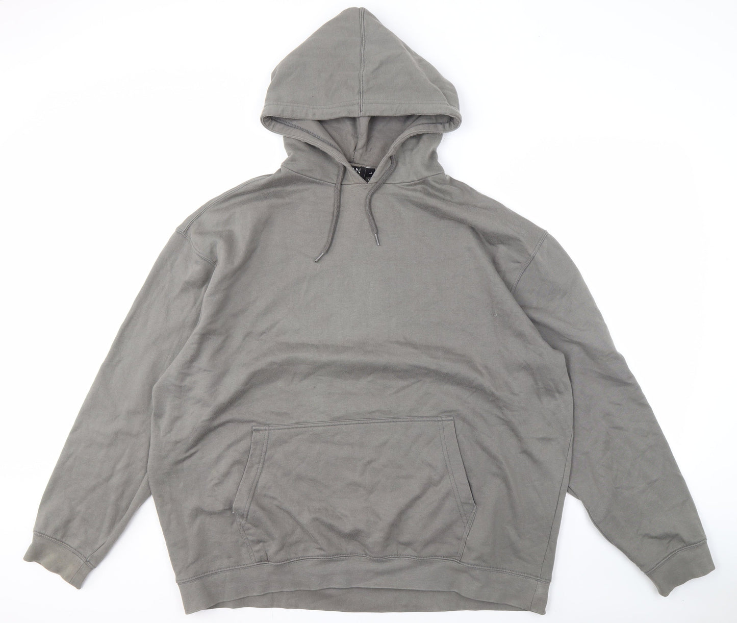 Mens UK Size L boohooMAN Grey Pullover Hoodie