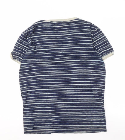 Firetrap Men's Blue Aztec Striped T-Shirt M