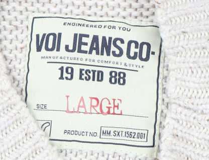 Voi Jeans Men's Beige Pullover Jumper, Size L