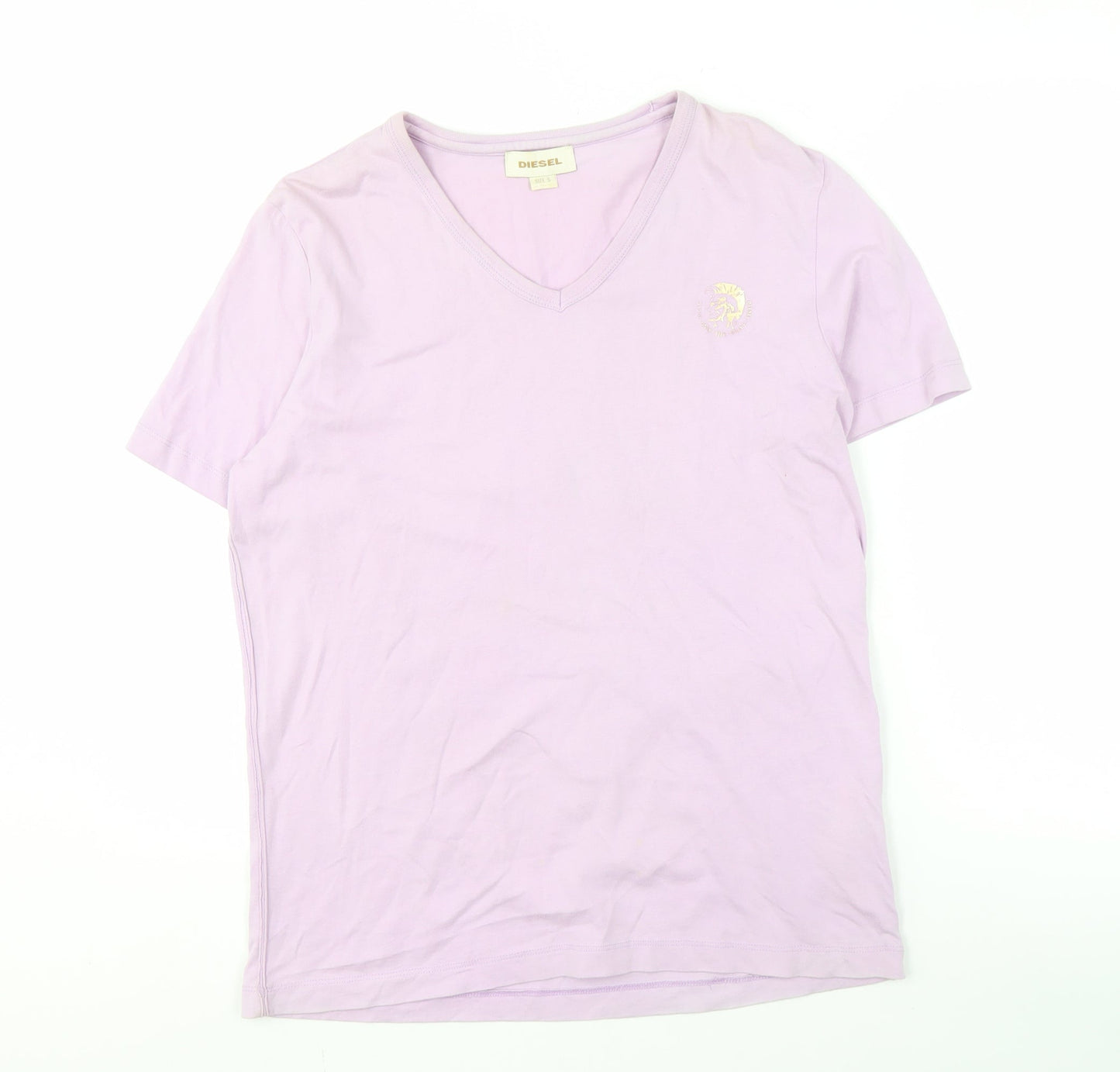 Womens UK Size S Diesel Pink Basic T-Shirt