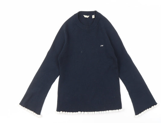 Jack Wills Women's Blue Crew Neck Jumper Size 12