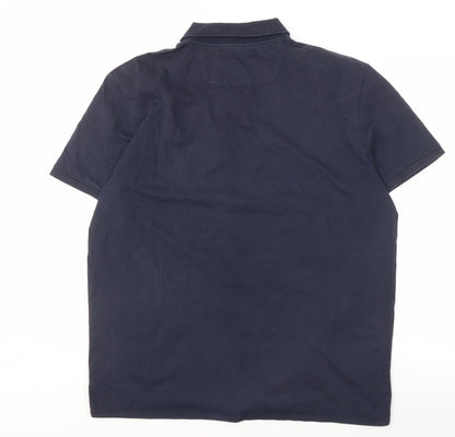 Calvin Klein Men's Blue Polo Shirt XL, Solid, Casual