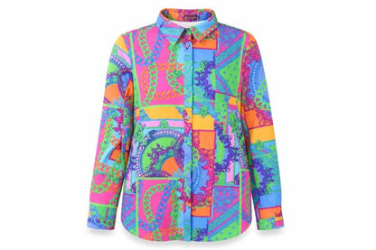 Womens UK Size 10 PRETTYLITTLETHING Multicoloured Basic Button-Up