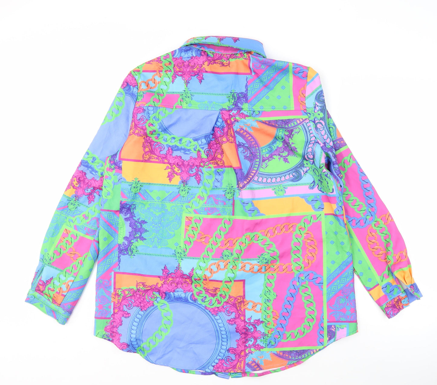 Womens UK Size 10 PRETTYLITTLETHING Multicoloured Basic Button-Up