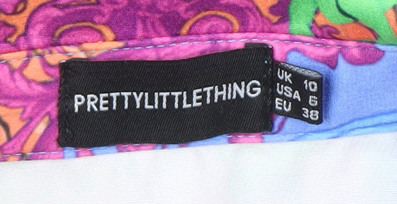 Womens UK Size 10 PRETTYLITTLETHING Multicoloured Basic Button-Up