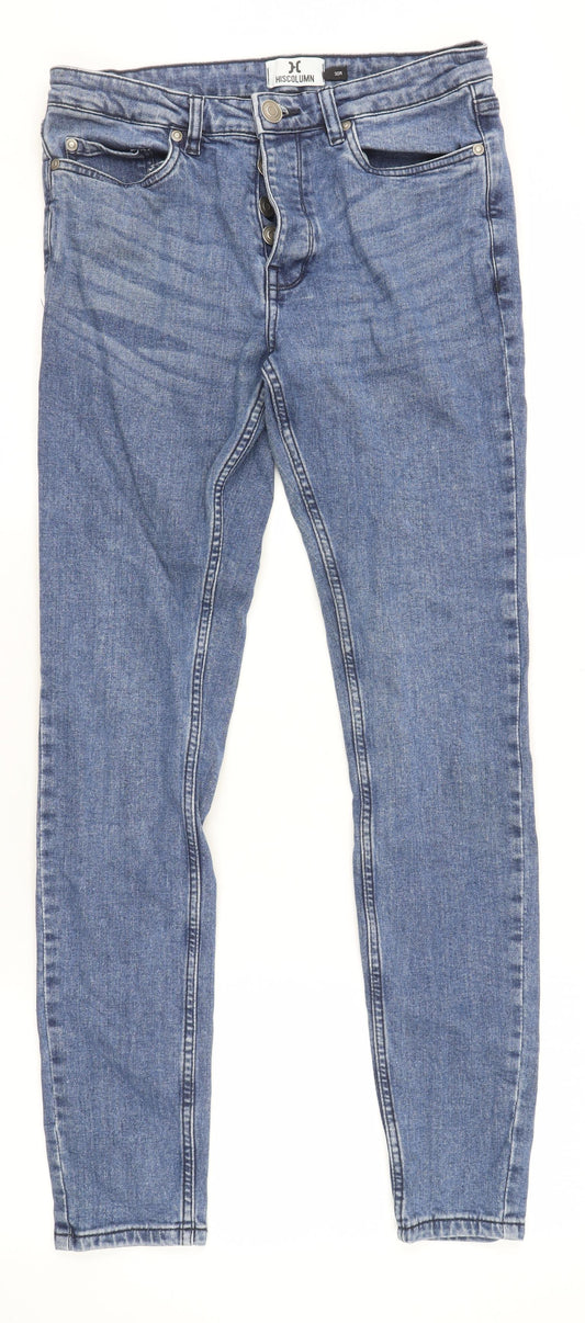 Hiscolumn Blue Skinny Jeans for Men, Size 30