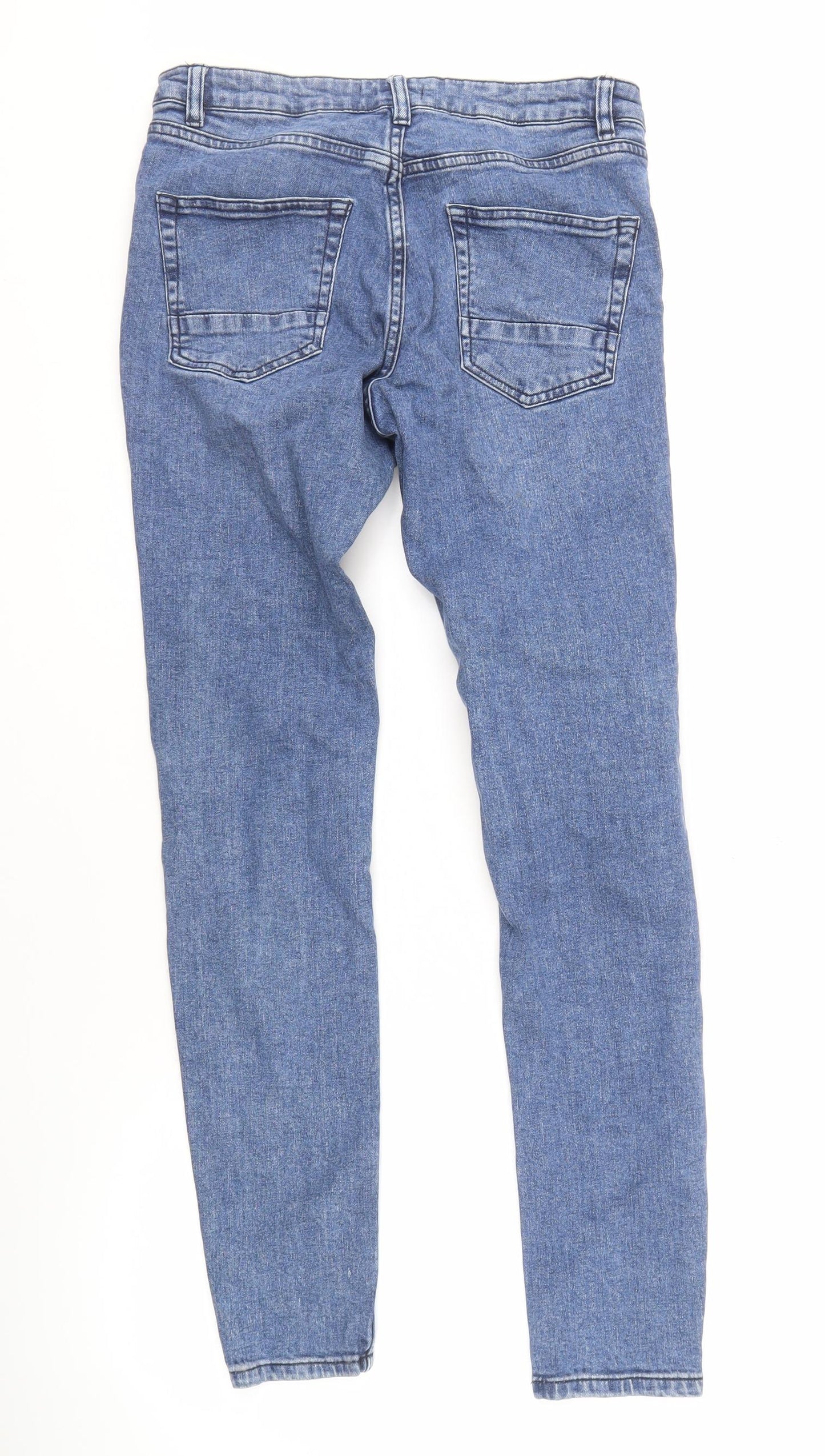 Hiscolumn Blue Skinny Jeans for Men, Size 30