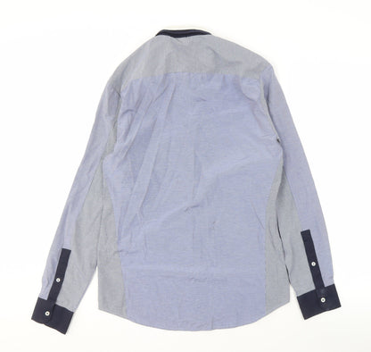 River Island Men's Blue Slim Fit Casual Shirt S