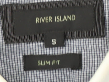 River Island Men's Blue Slim Fit Casual Shirt S