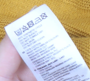 Racing Green Men's Yellow Crew Neck Jumper L