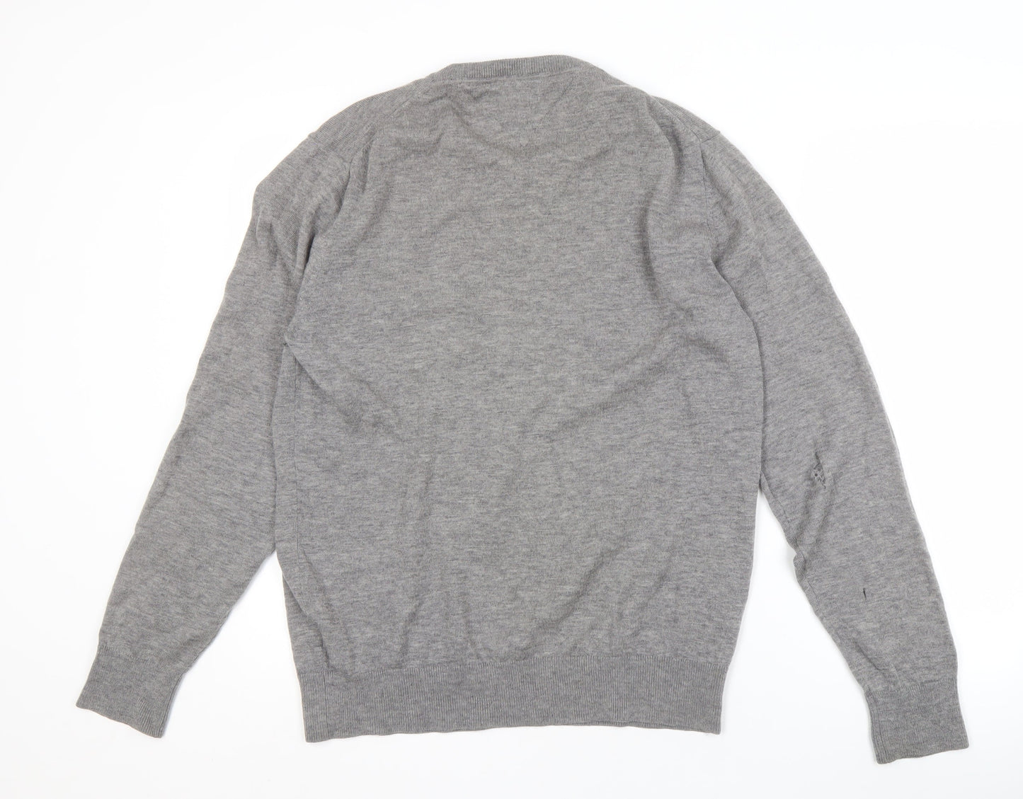 Tommy Hilfiger Men's Grey V-Neck Jumper XL