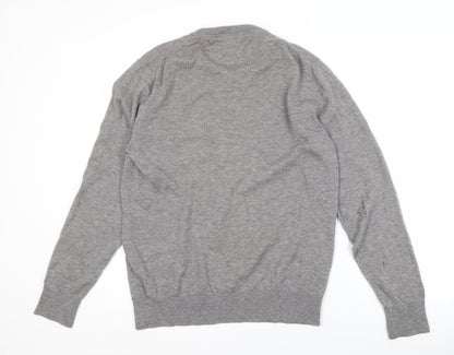 Tommy Hilfiger Men's Grey V-Neck Jumper XL