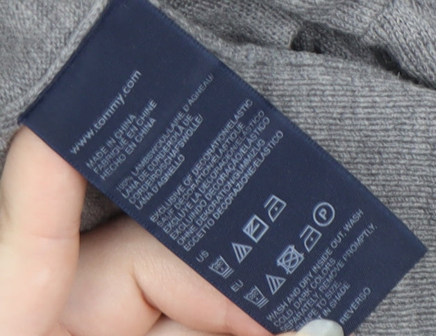 Tommy Hilfiger Men's Grey V-Neck Jumper XL