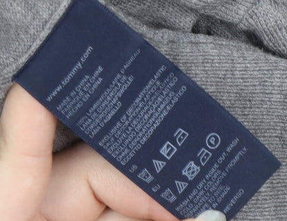 Tommy Hilfiger Men's Grey V-Neck Jumper XL