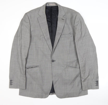 Mens UK Size 44 Jeff Banks Regular Grey Suit Jacket