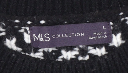 Womens UK Size L Marks and Spencer Black Pullover Jumper