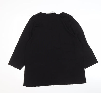 Windsmoor Women's Black 3/4 Sleeve Top, Size L