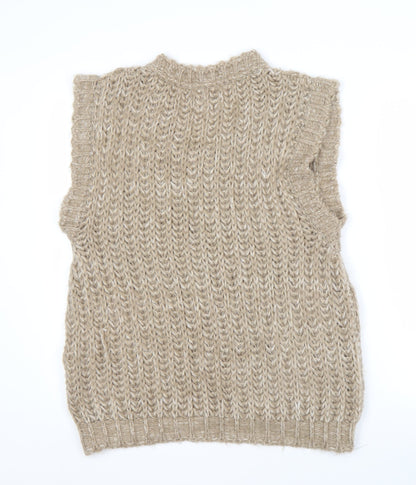 ASOS DESIGN Men's Beige Knit Sleeveless Vest S