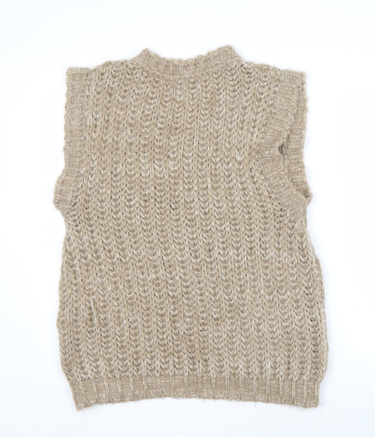 ASOS DESIGN Men's Beige Knit Sleeveless Vest S