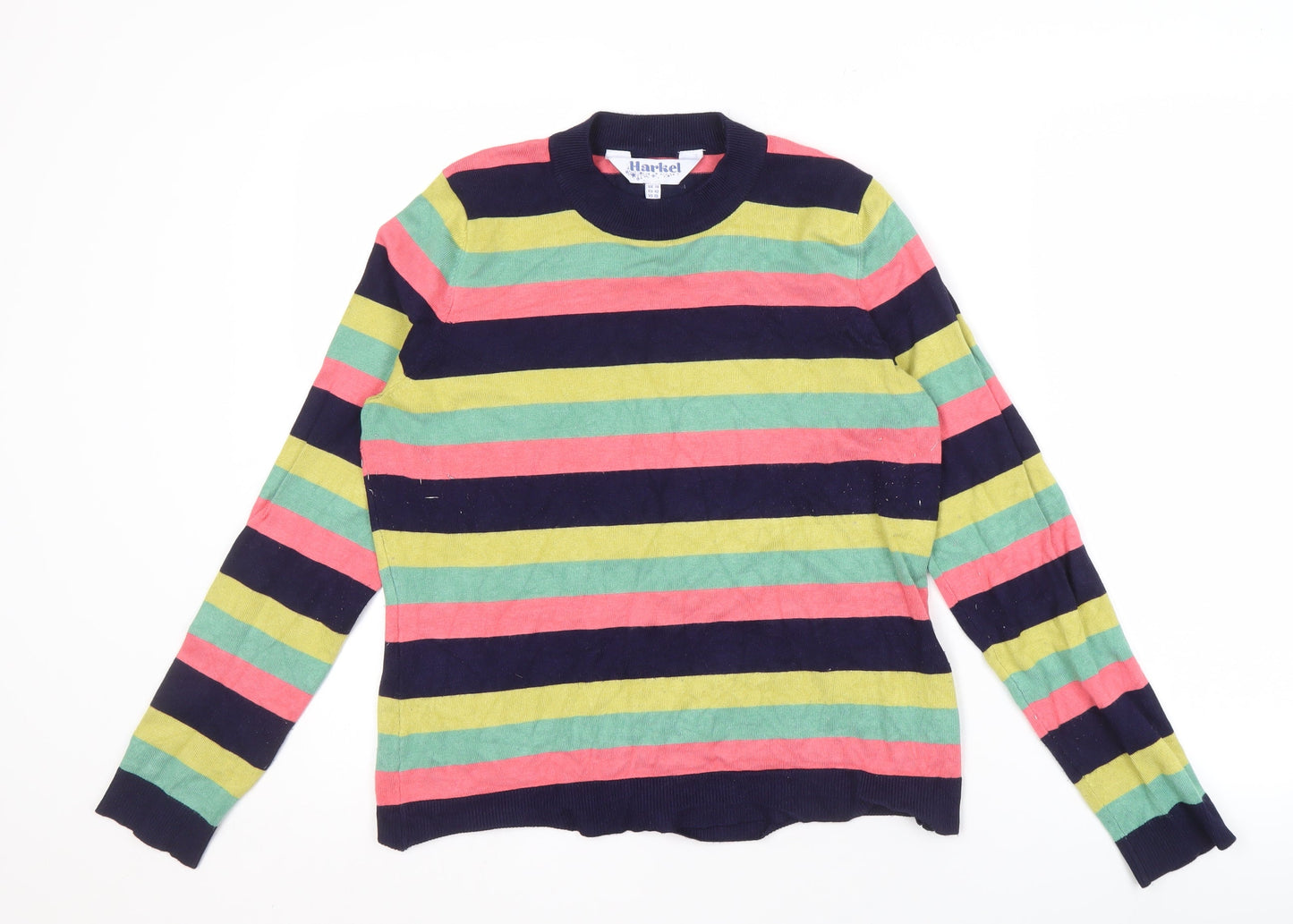 Harkel Women's Multicoloured Striped Jumper UK 14