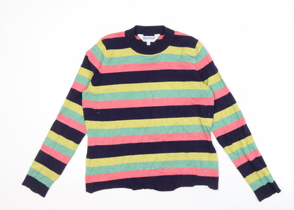 Harkel Women's Multicoloured Striped Jumper UK 14