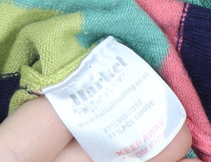 Harkel Women's Multicoloured Striped Jumper UK 14