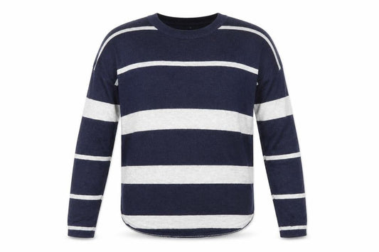 Maison de Nimes Men's XS Blue Striped Pullover Jumper