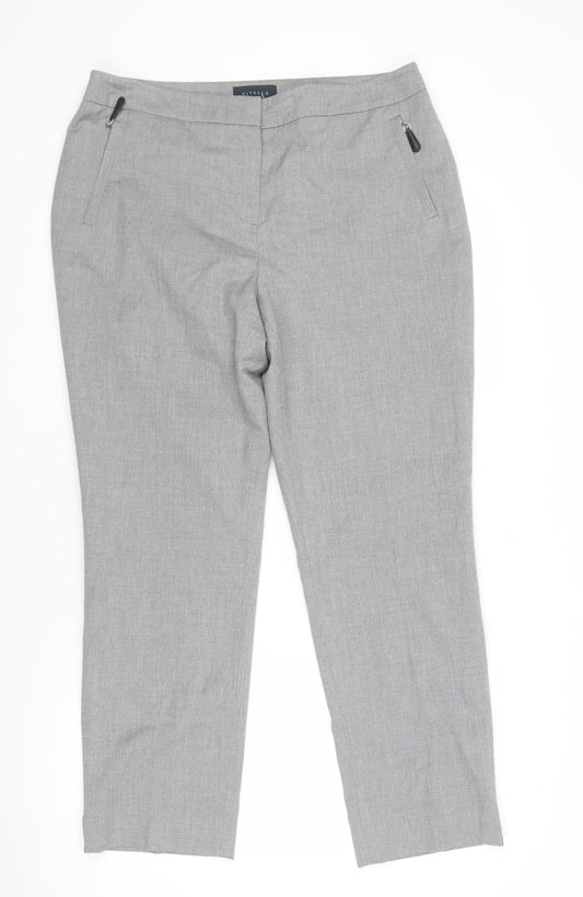 Womens UK Size 14 Viyella Classic Fit Business Casual Grey Trousers