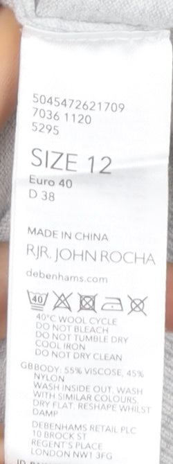 Womens UK Size 12 RJR John Rocha Grey Pullover Jumper