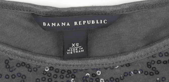 Banana Republic Women’s Grey Sequin T-Shirt XS