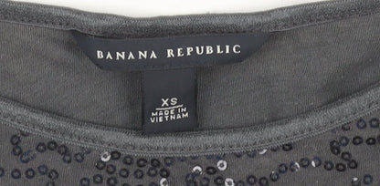 Banana Republic Women’s Grey Sequin T-Shirt XS