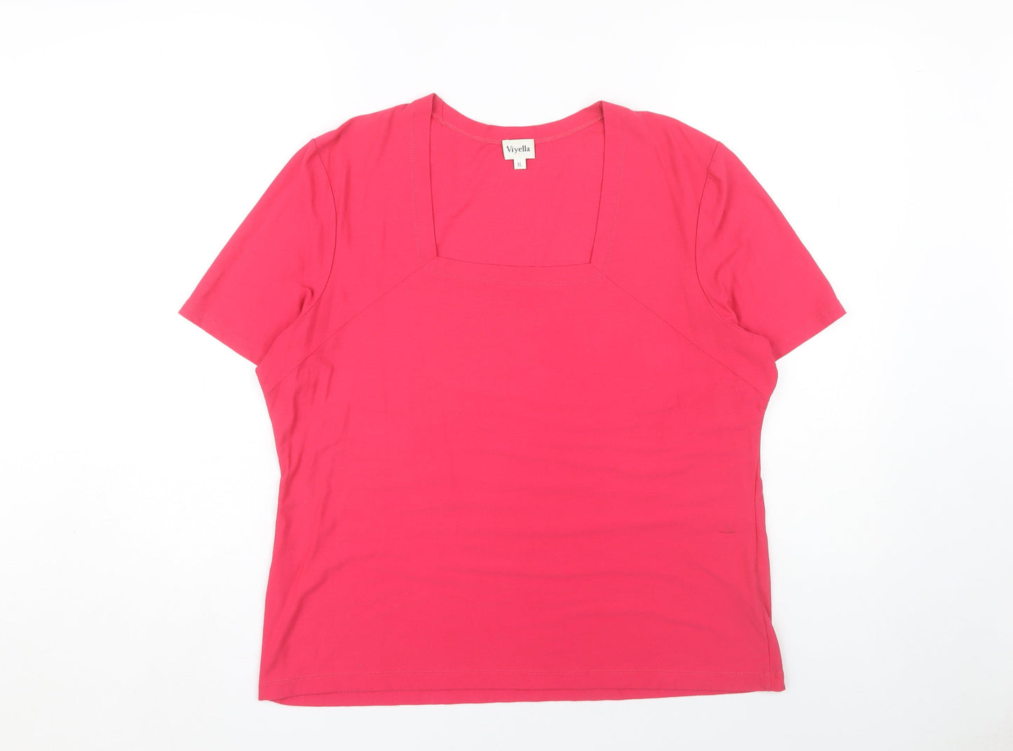 Womens UK Size XL Viyella Pink Basic T-Shirt
