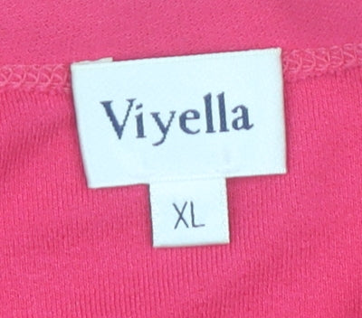 Womens UK Size XL Viyella Pink Basic T-Shirt