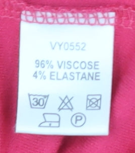 Womens UK Size XL Viyella Pink Basic T-Shirt