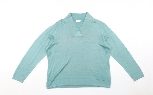 Eastex Women's Blue Collared Jumper Size 16