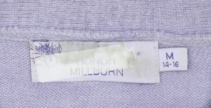 Womens UK Size M Honor Millburn Purple Pullover Jumper